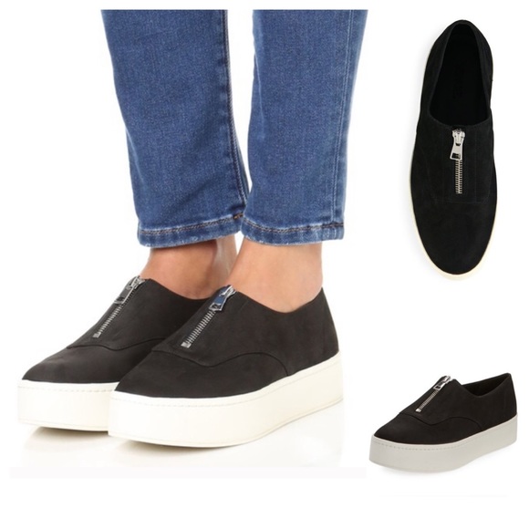 vince warner zip suede platform sneakers
